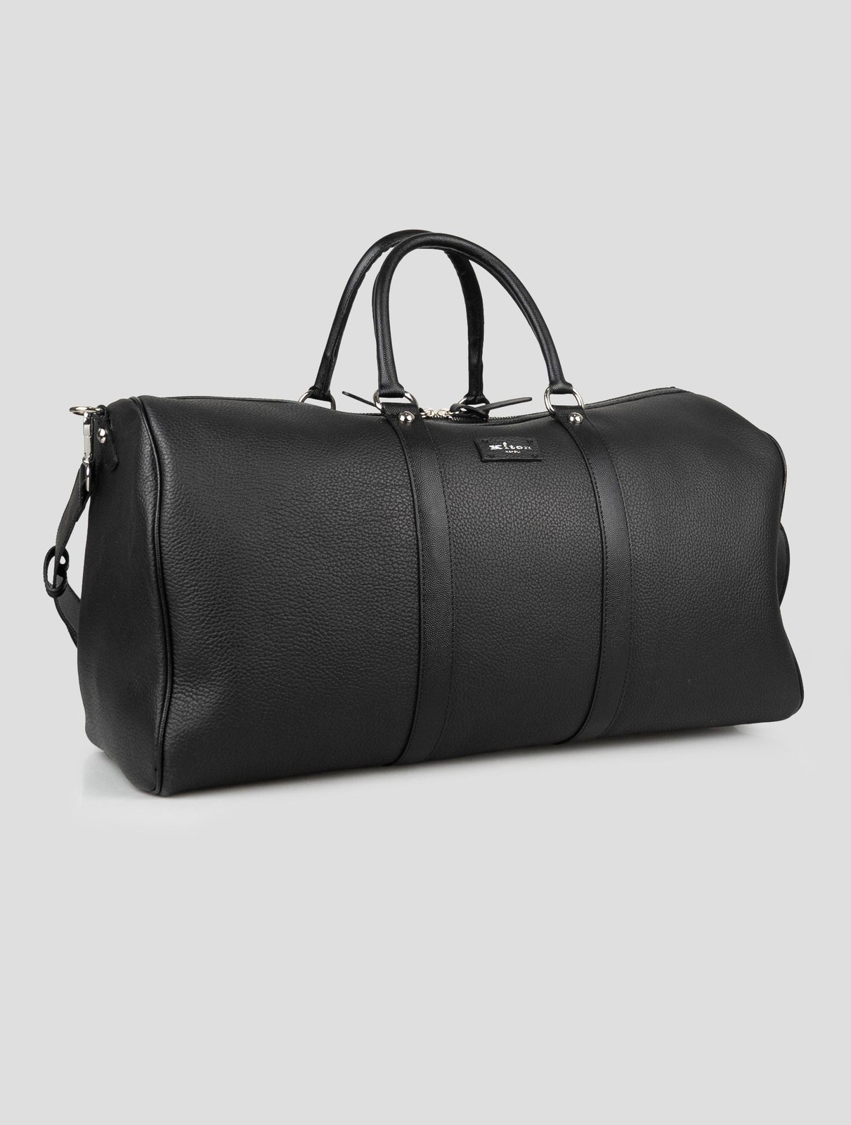 NEW KITON BLACK LEATHER TRAVEL BAG ONE SIZE KPB17 gallery
