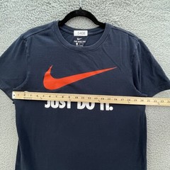 Nike Tee Men Medium M Blue Red Swoosh Just Do It Logo 100% Cotton Casual Comfort