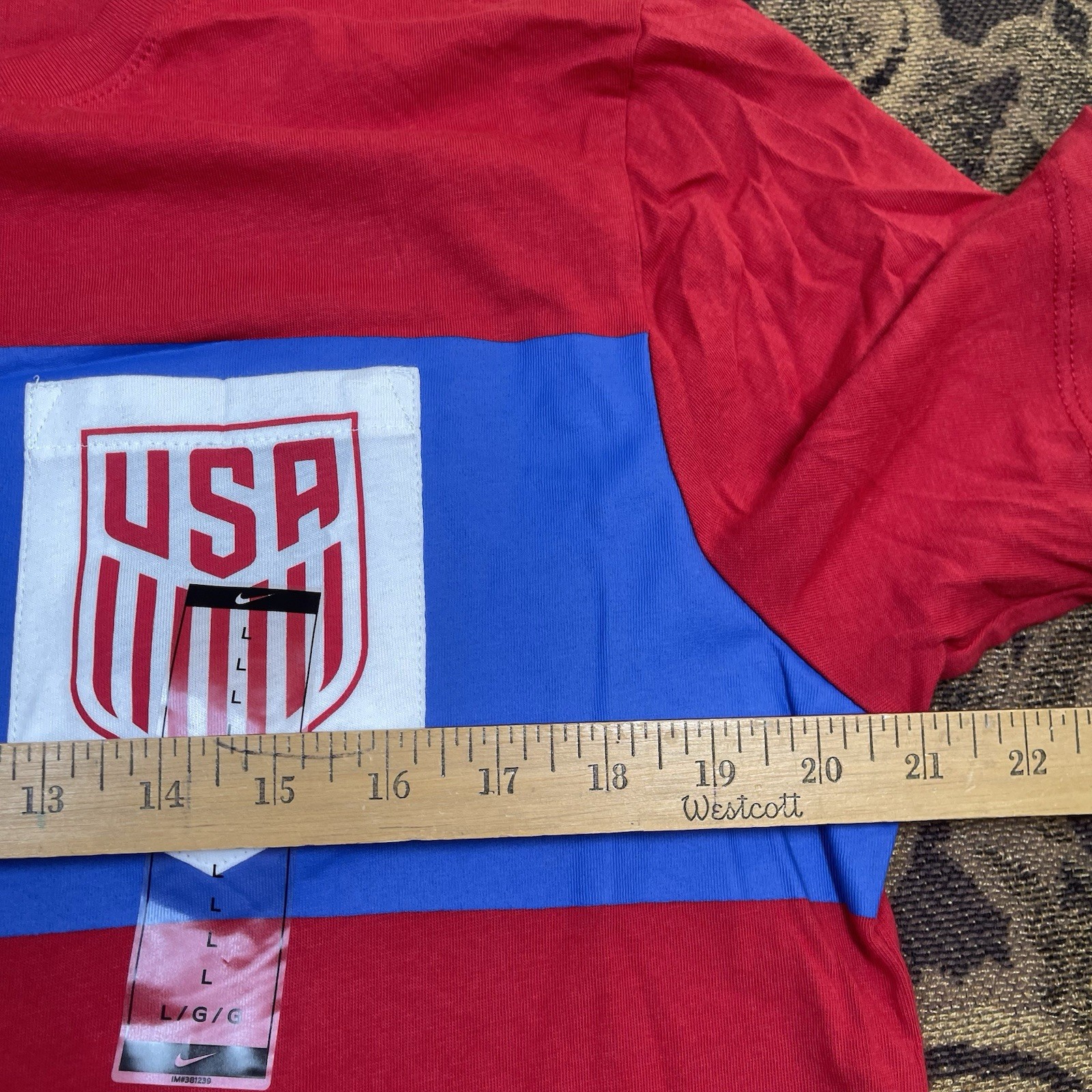 Nike Team USA Men's National Soccer Team Athletic Cut T-Shirt Size Large New Red gallery