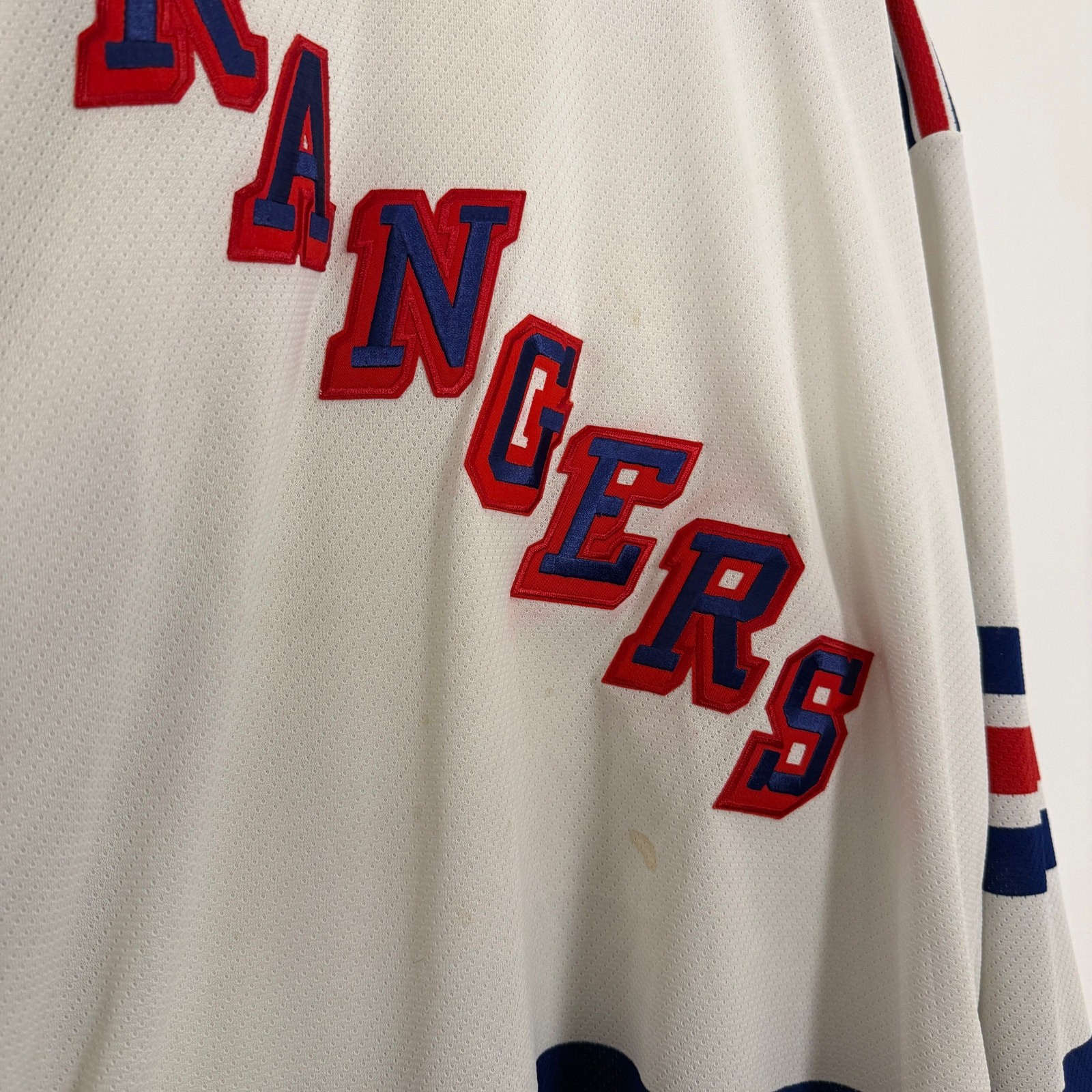 Vintage 90s New York Rangers NYC NHL Hockey Mesh Sports Jersey White CCM XXL gallery