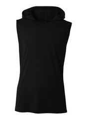A4 Mens 4oz. Micro Poly Interlock Cooling Performance Hooded T-Shirt N3410 S-3XL