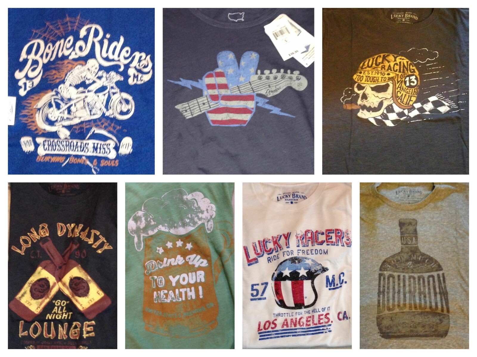 Lucky Brand Men's 100% Cotton S/S Graphic T-Shirts Many Styles - Size S or M NWT gallery