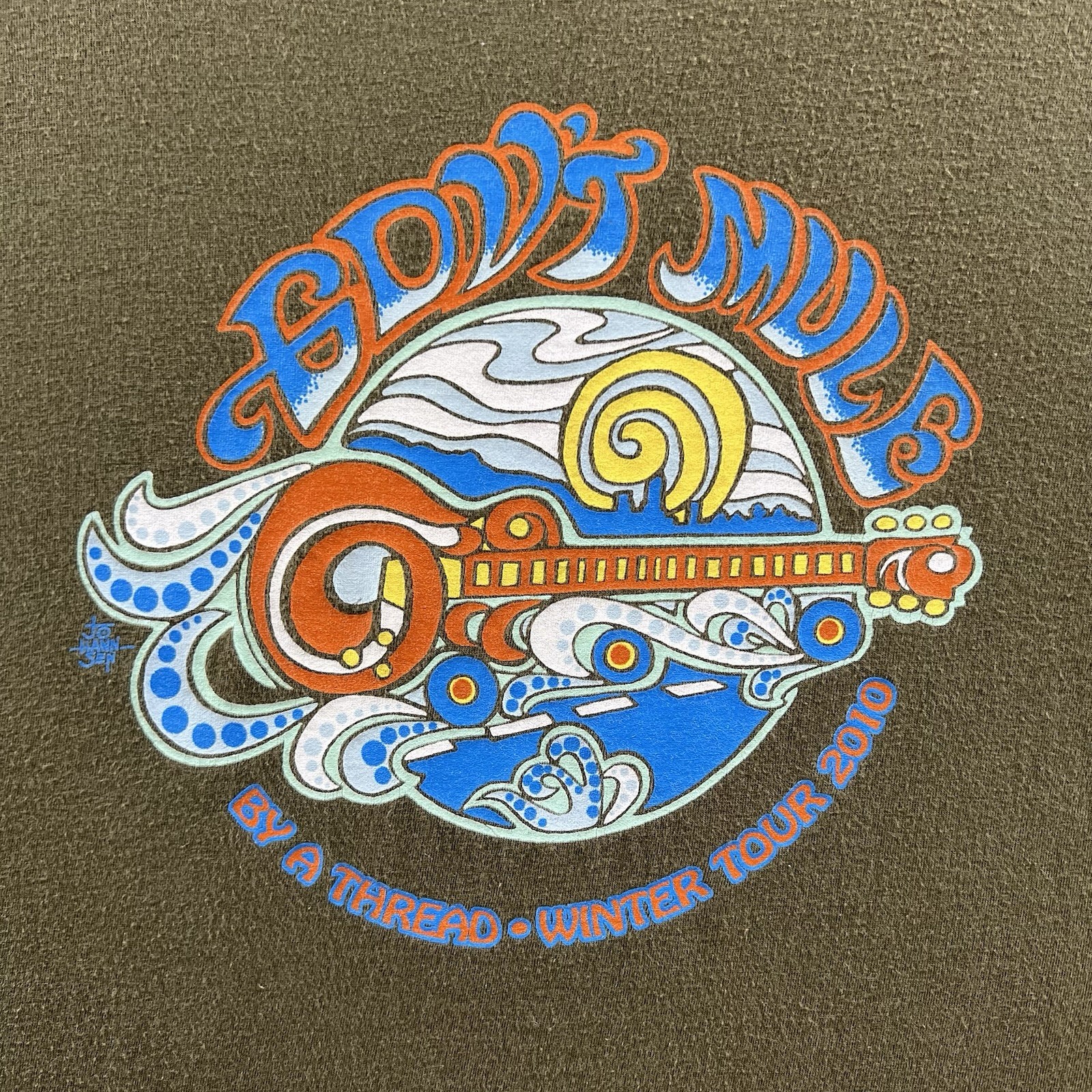 Vintage Govt Mule Shirt Mens XL Green By A Thread Winter Tour 2010 Colorado gallery
