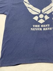 US Air Force Navy Blue Graphic Crew T Shirt The Best Never Rest Sz 2XL Military