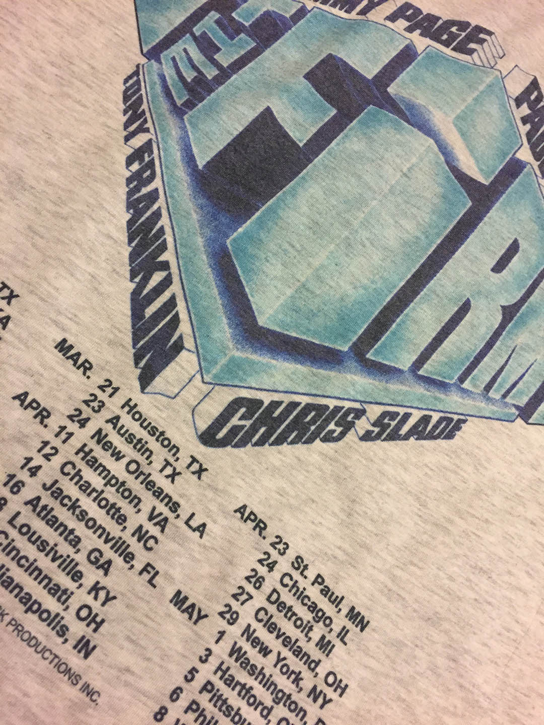 Firm Vintage 1985 Tour jersey Tee T-SHIRT FREE SHIP USA Jimmy Page Radioactive gallery