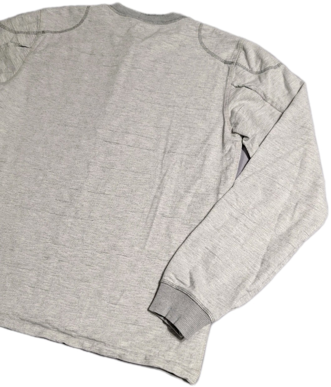 Carbon2Cobalt Thermal Henley Shirt Mens Medium Gray Long Sleeve Elbow Patch gallery