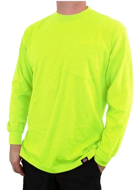 Dickies Men's High Visibility Long Sleeve Tee 4X Large Cool & Dry 2 Pack gallery