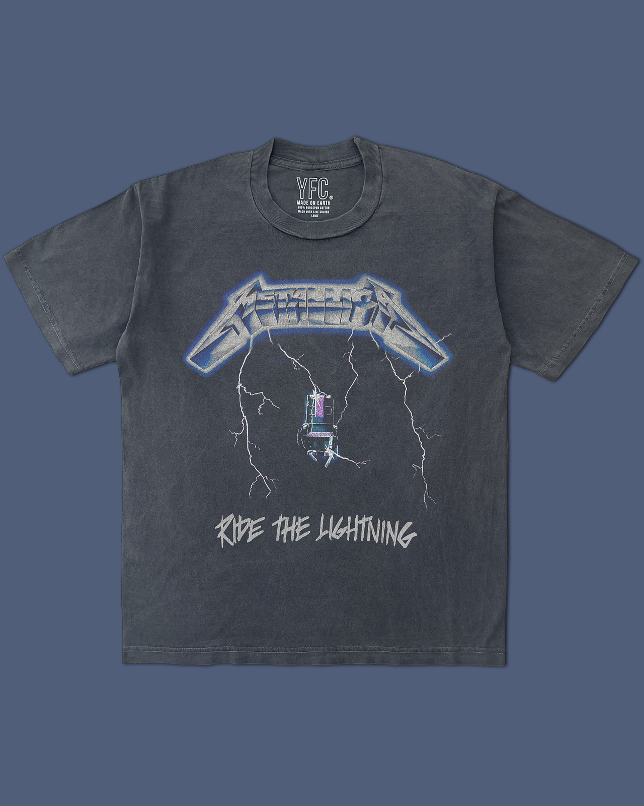 Metallica Riding The Lightning Front & Back Vintage Wash Tee- Shirt gallery