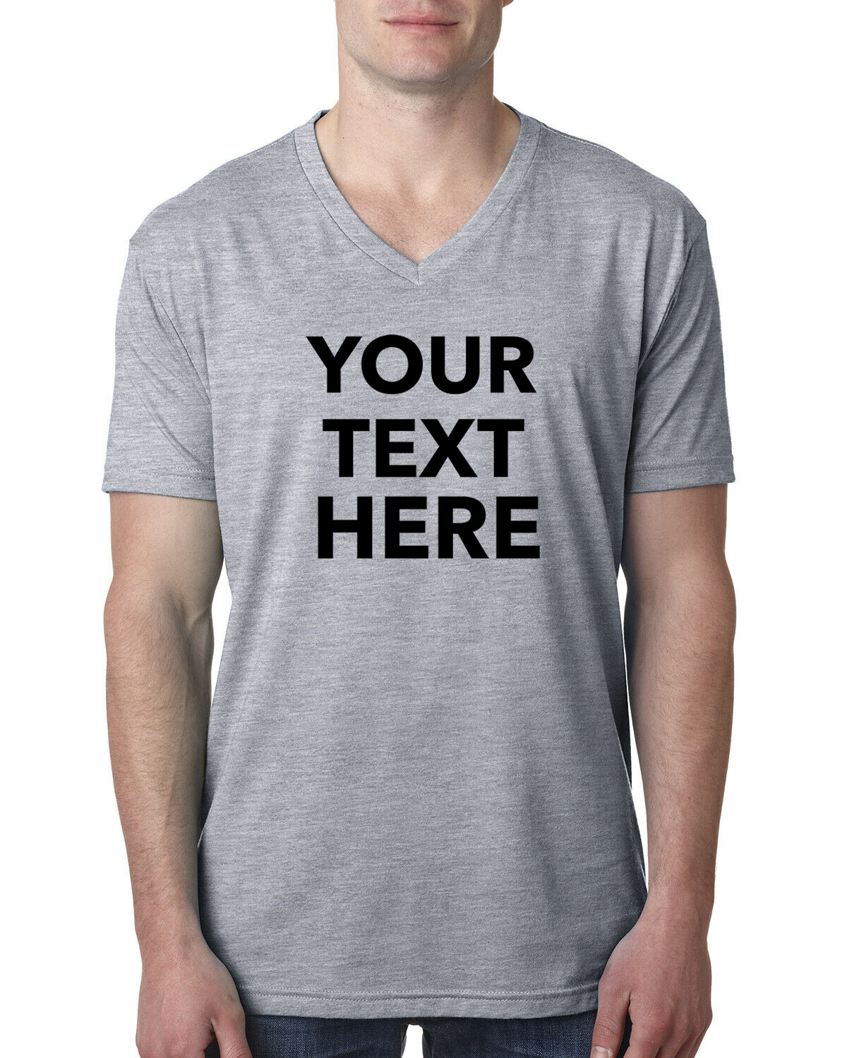 Custom Text, Logo- Next Level Men's Premium CVC V-Neck Soft T-Shirt 6240 gallery