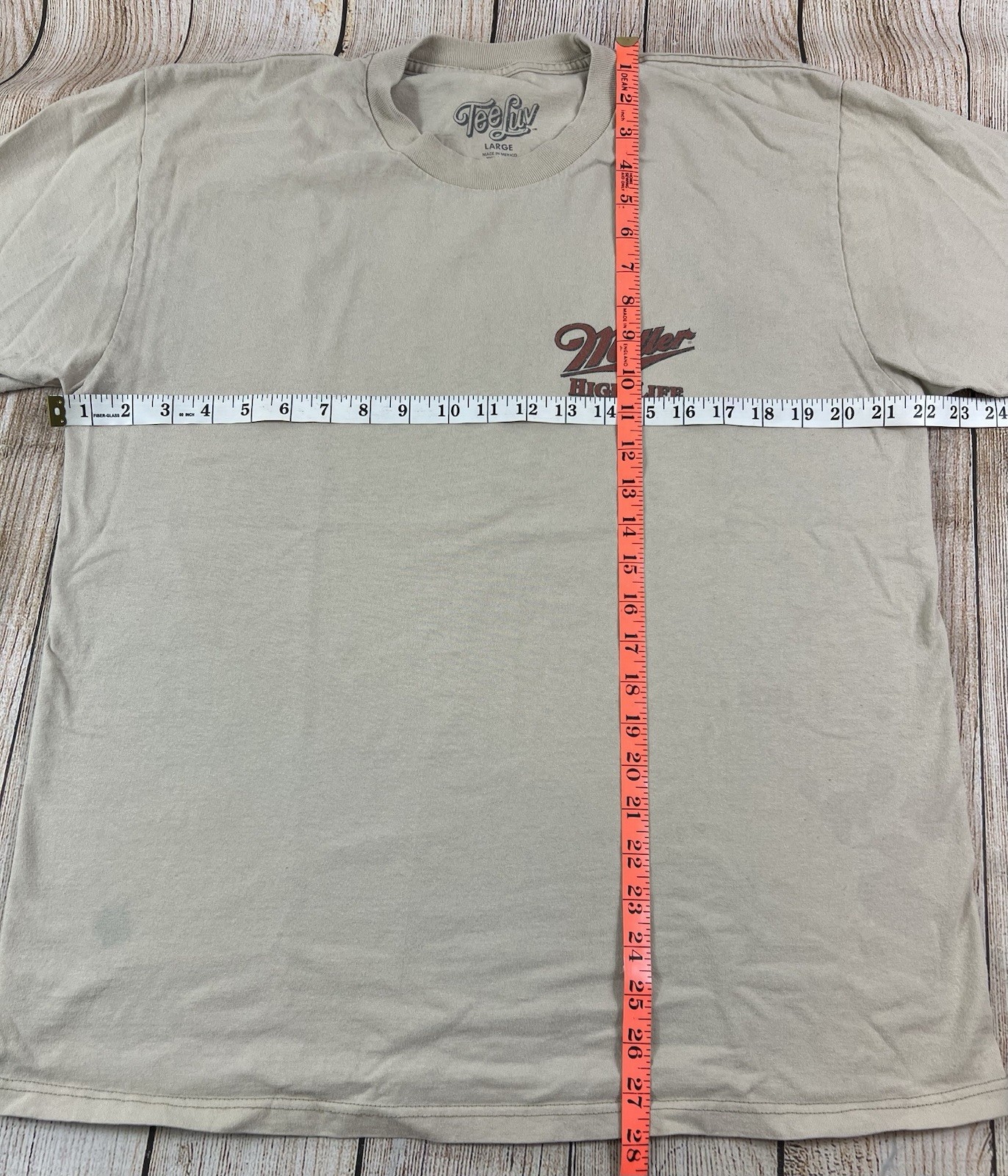 Tee Luv Miller High Life Tan T Shirt Size Large gallery