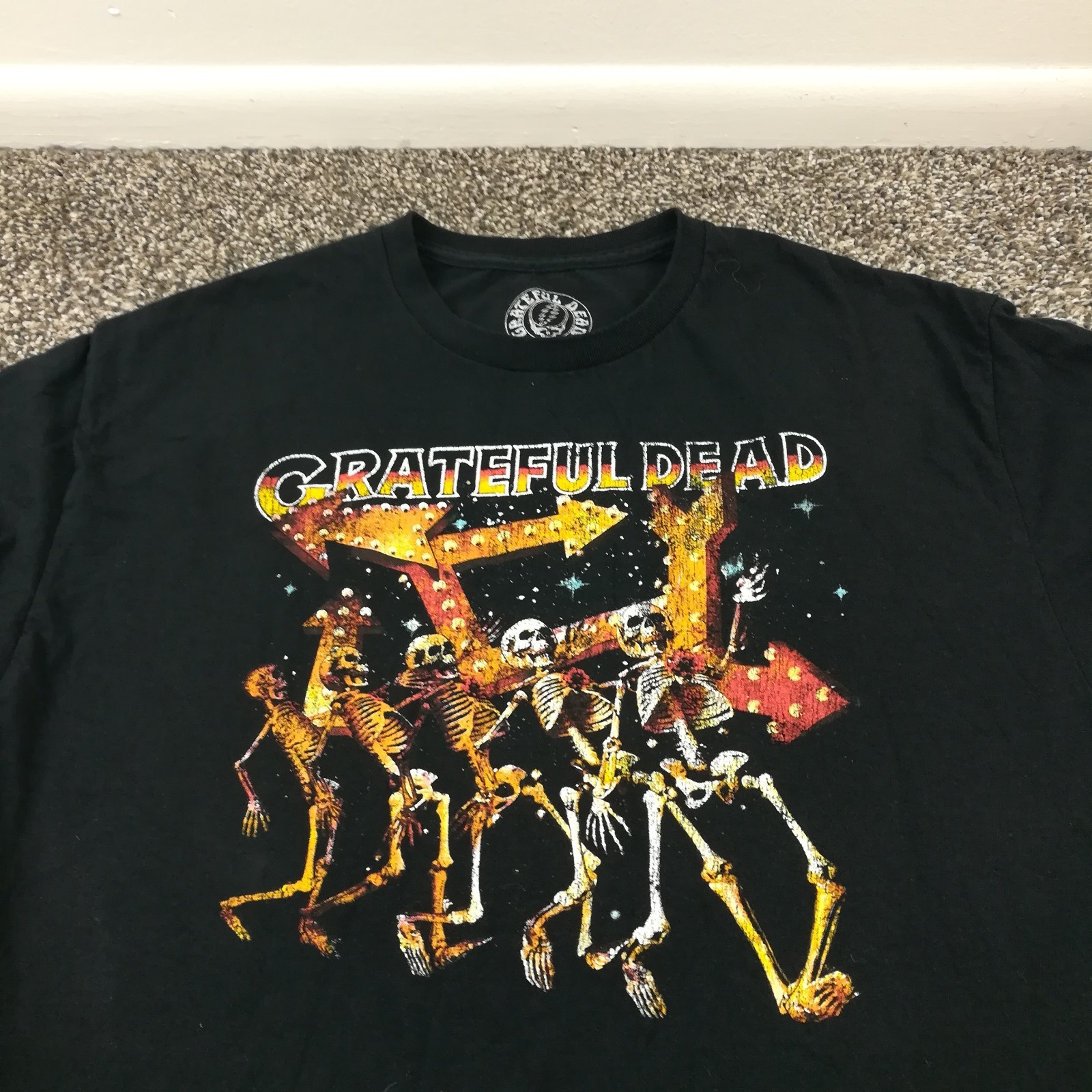 Grateful Dead Skeleton Shuffle Line T-Shirt Mens XL Black Dancing Skeletons gallery