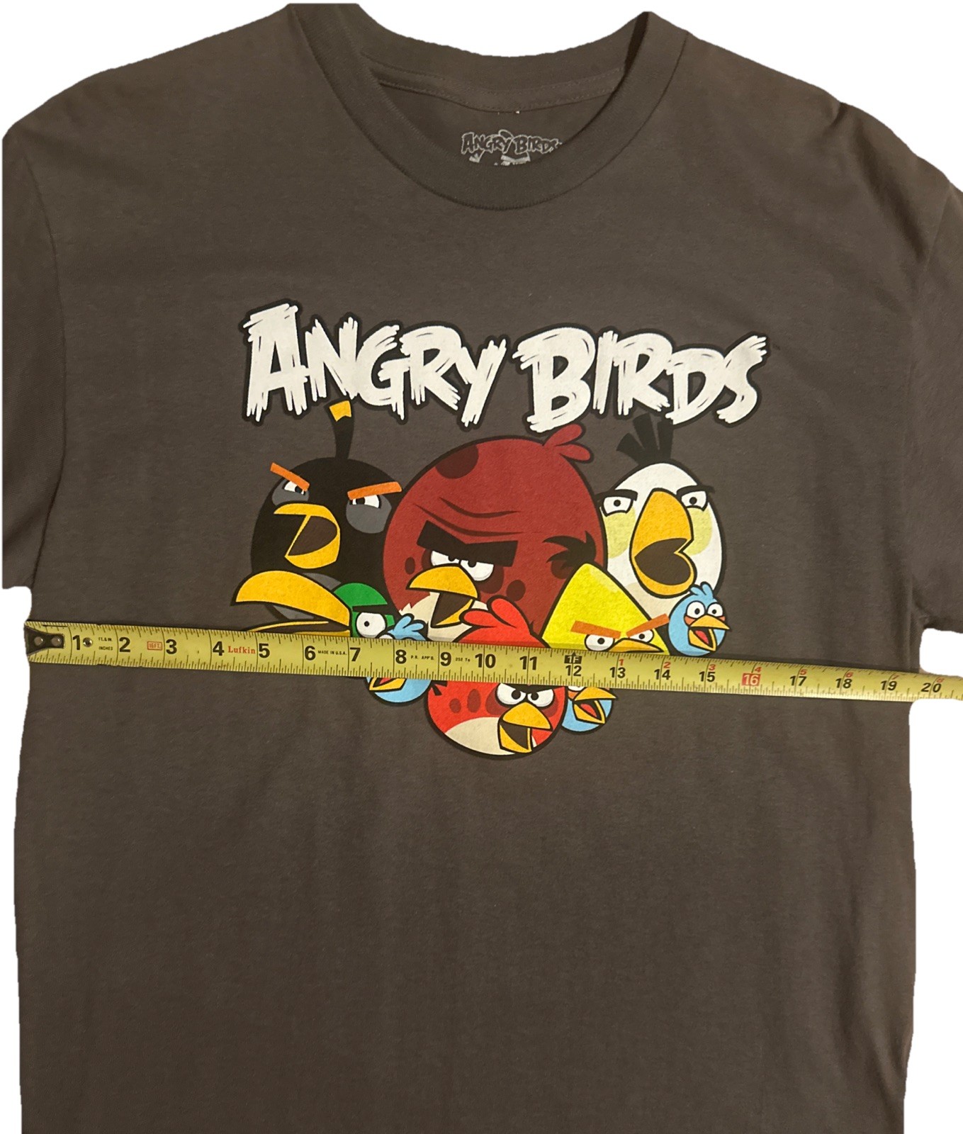 New Vintage 2011 Angry Birds T-shirt Size L Dark Gray Short Sleeve gallery