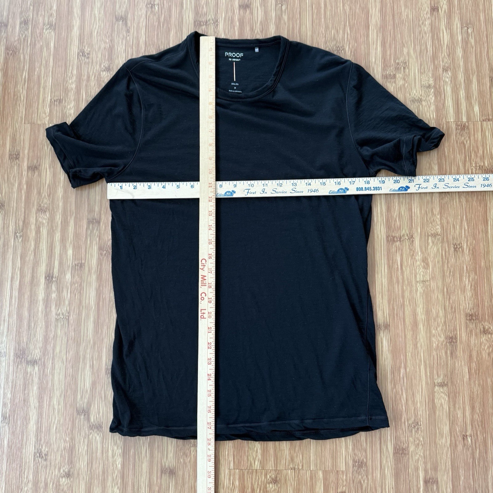 Proof 72-Hour Merino Wool Blend T Shirt Men Medium Black Huckberry Casual SS gallery