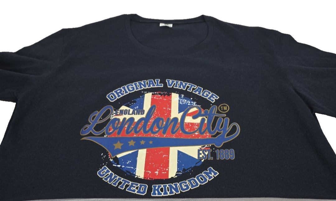 Original Vintage London City United Kingdom Navy S/S 2XL Tee Destination Travel gallery