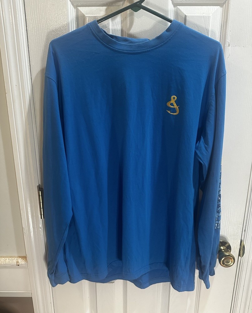 Hook & Tackle Men’s Blue Long Sleeve T-shirt Sun Protection Solar System L