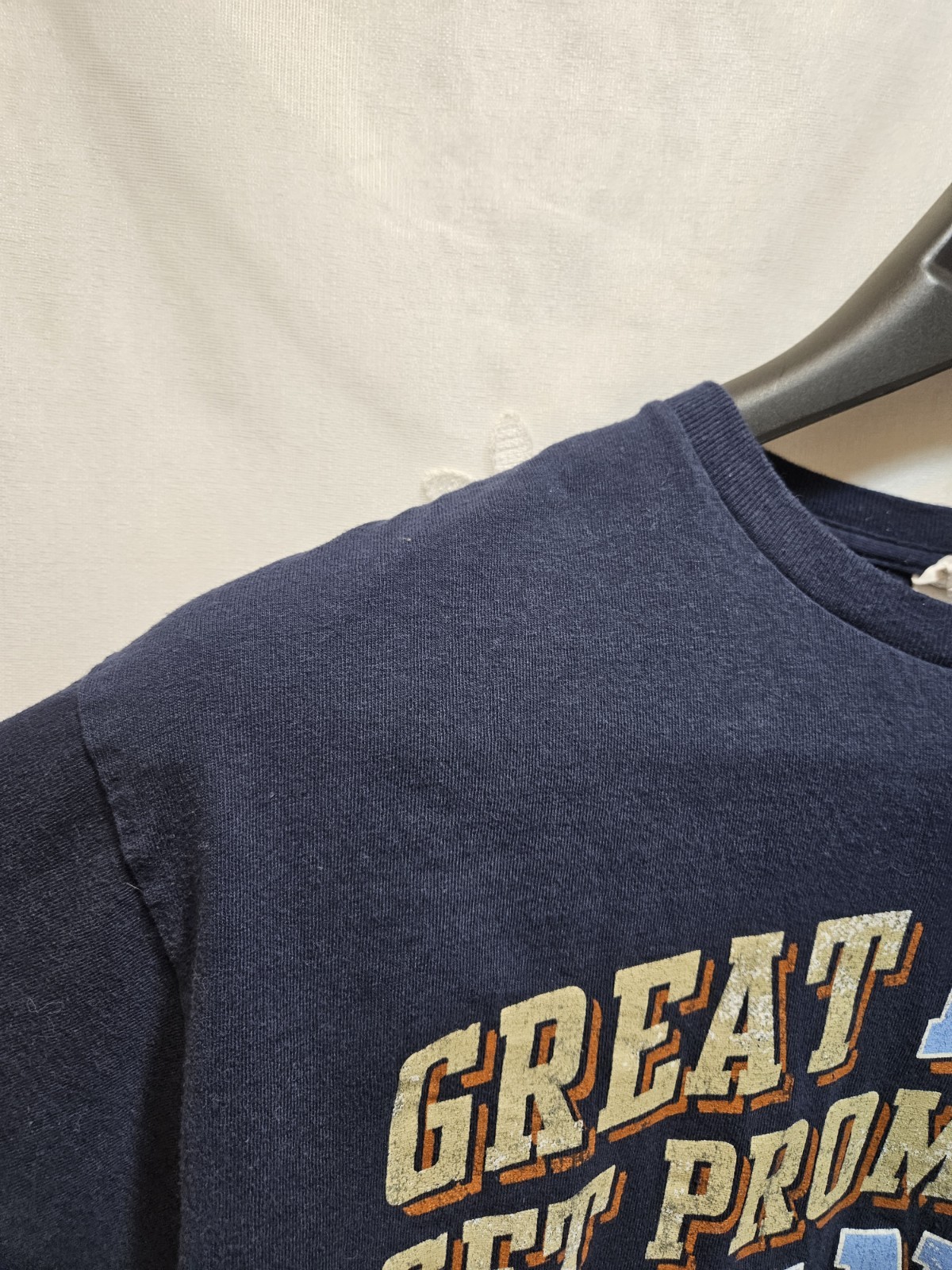 Gildan Mens Large Navy Blue Top Novelty Fathers Day Tribute Family Fits Like Med gallery