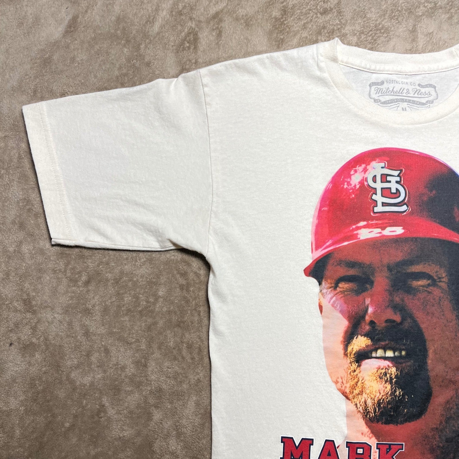 Mitchell & Ness Mark McGwire St Louis Cardinals Shirt Mens Medium Cream MLB Tee gallery