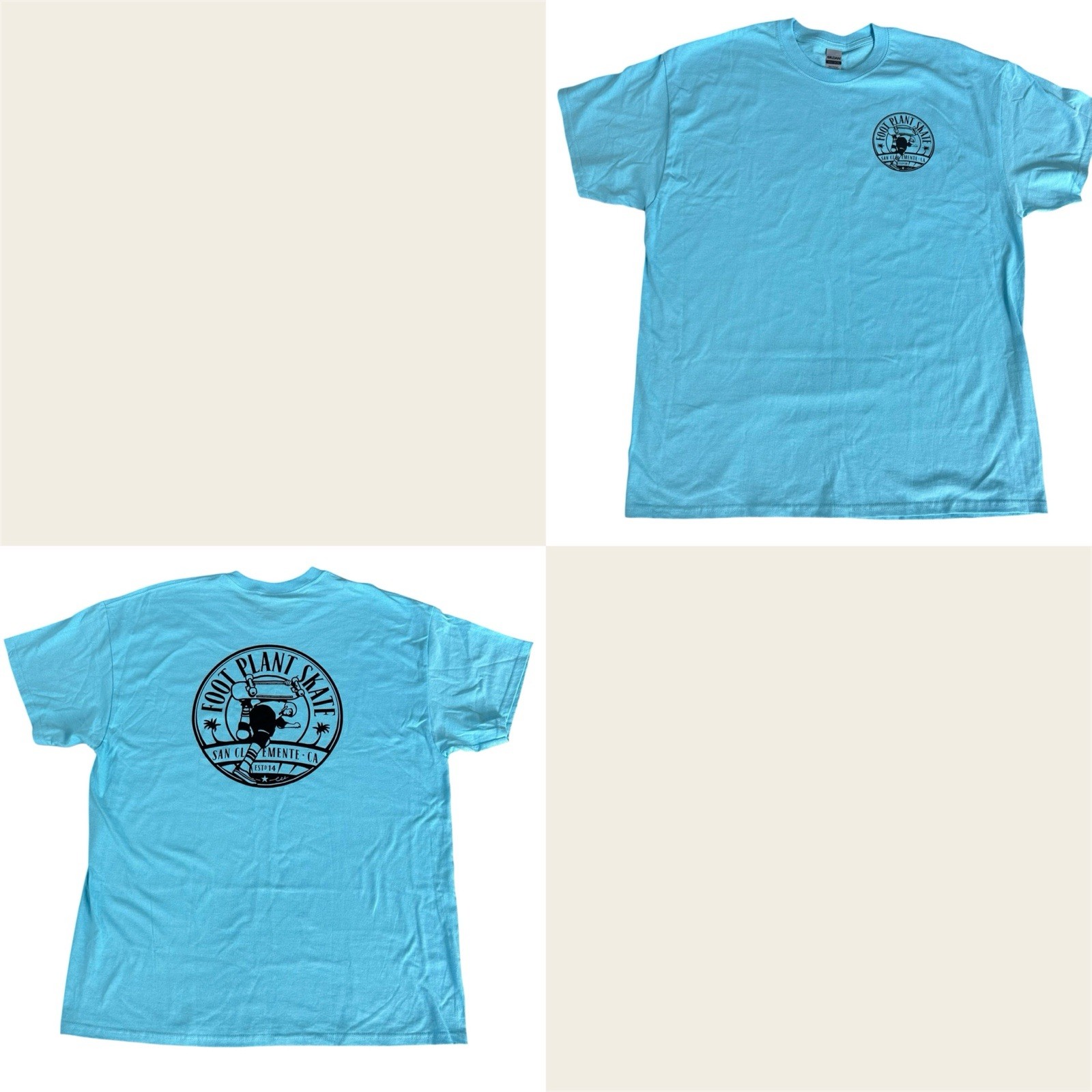 Blue Short Sleeve Shirt skateboard Foot Plant Skate California Extra Large Xl gallery