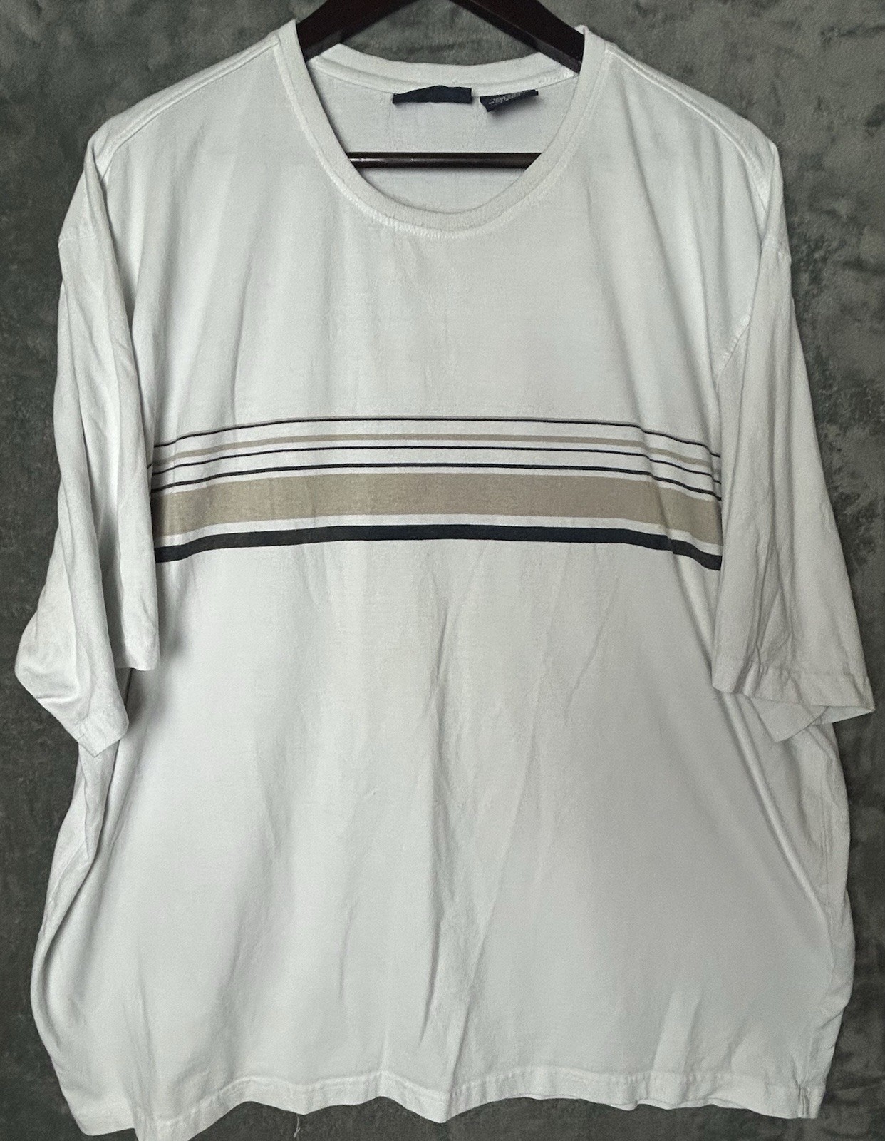Puritan Striped Tee Shirt 3XL Comfort Easy Care Some Wear Around Neck See Pics
