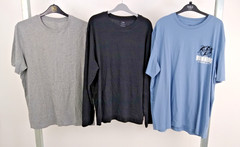 Goodmove M&S Men’s 3Pcs Regular Fit T-Shirts Size L Grey Black Blue NEW