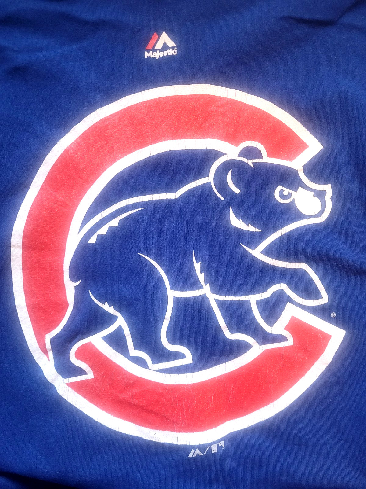 Chicago Cubs Baseball Majestic T Shirt Large Blue White Red NOS Free Shipping gallery