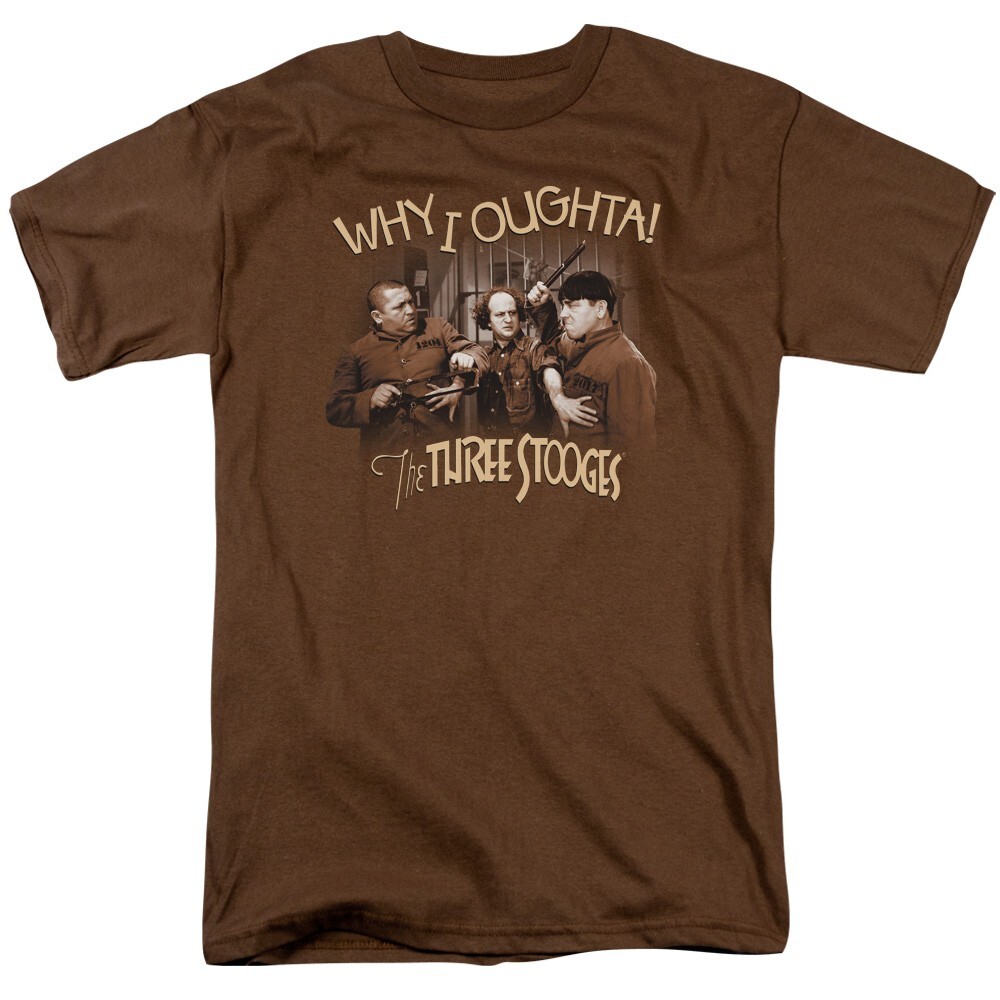 The Three Stooges Why I Oughta Licensed Adult T-Shirt gallery