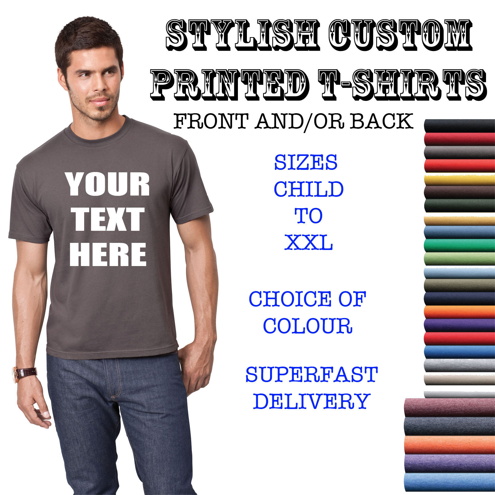 YOUR CUSTOM TEXT ON A T SHIRT – ADULT & KIDS – STAG HOLIDAY TEE PERSONALISED