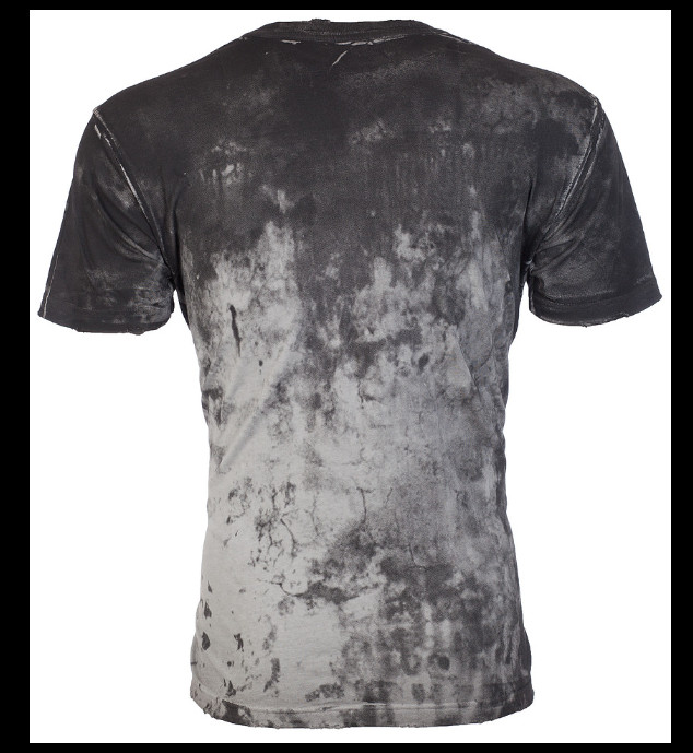 $58 AFFLICTION Grey TRUSTED TIME Short Sleeve Slim Fit Y2K MMA Elite T-shirt NWT gallery