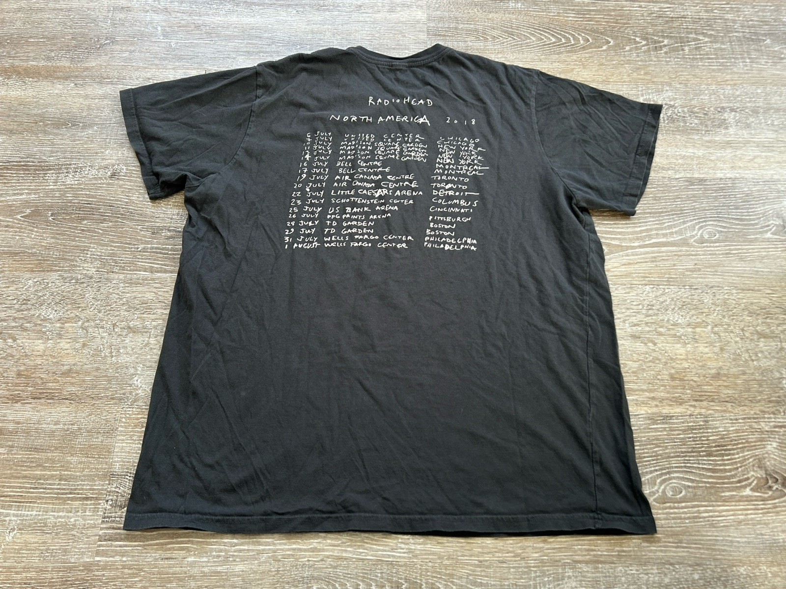 Radiohead Tour Band T Shirt 2018 North America Cities XXL Waste Crest Adult gallery