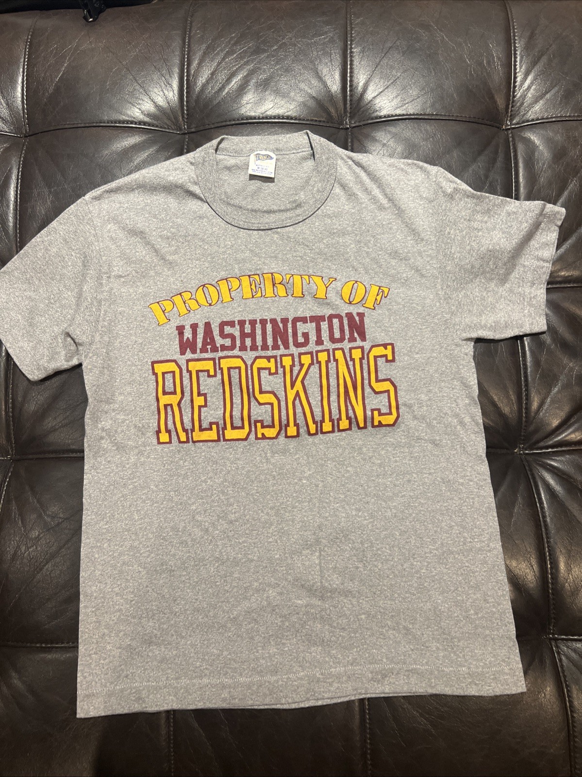 Vintage Trench Washington Redskins Gray Single Stitch T Shirt M