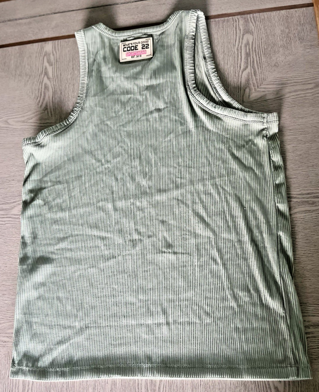 Code 22 Sexy Sage Green Ribbed Stretch Top Size L gallery