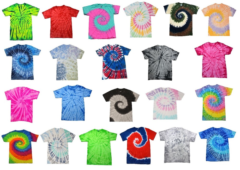 Tie Dye T-Shirts Colorful & Rainbows Kids & Adult 100% Pre-Shrunk Cotton