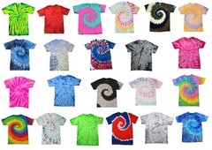 Tie Dye T-Shirts Colorful & Rainbows Kids & Adult 100% Pre-Shrunk Cotton