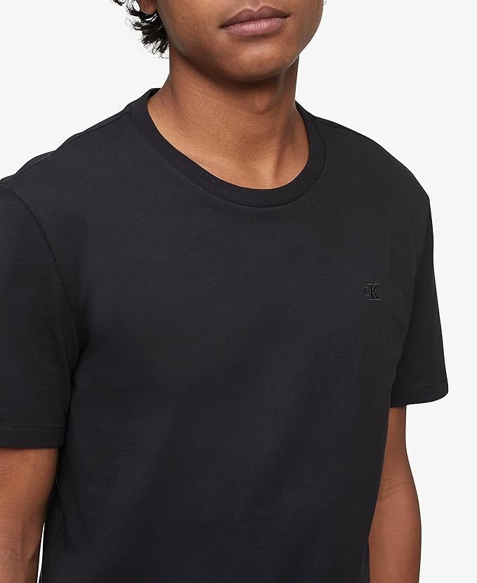 Calvin Klein Men's Smooth Cotton Solid Crewneck T-Shirt, Black Size S NO-TAG gallery