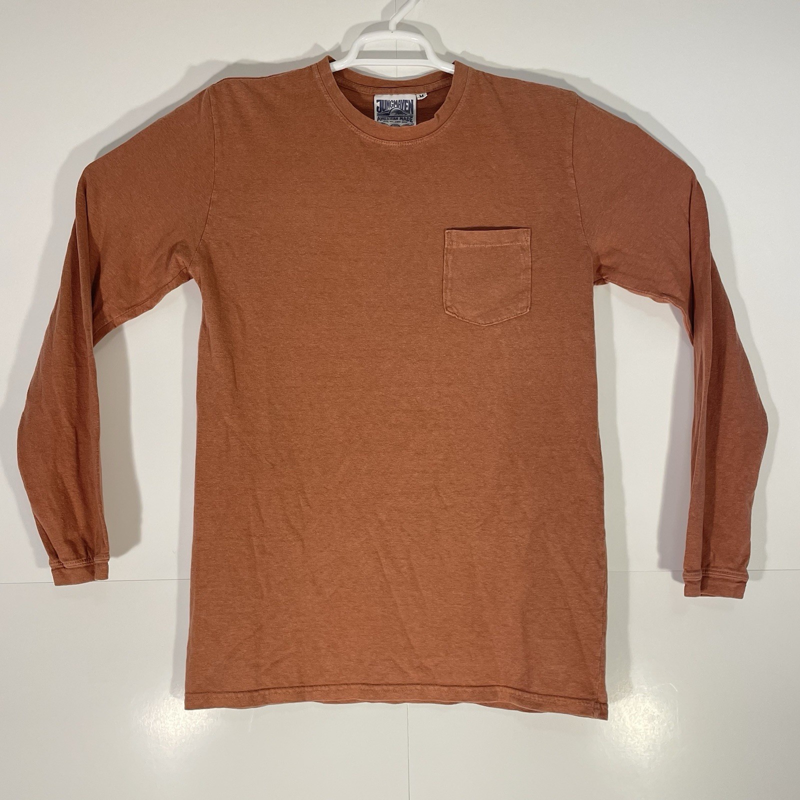 Jungmaven Pocket T Shirt Burnt Orange Long Sleeve Hemp Organic Cotton Men Medium gallery