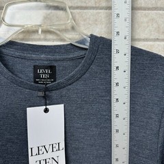 Level Ten Men’s S Charcoal Heather Long Sleeve Pullover Knit Minimalist Casual