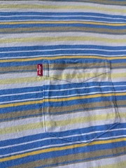 Blue, Beige, and Gray Striped Pocket Men’s T-Shirt | Levi’s | Size Medium