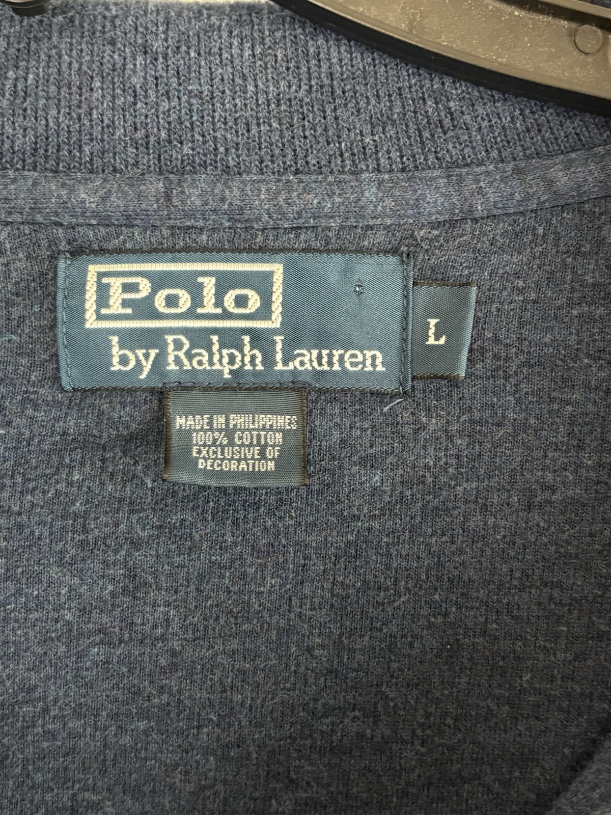 Polo Ralph Lauren Mens Jacket Shirt Size Large Blue 1/4 Zip Pull Over Casual gallery