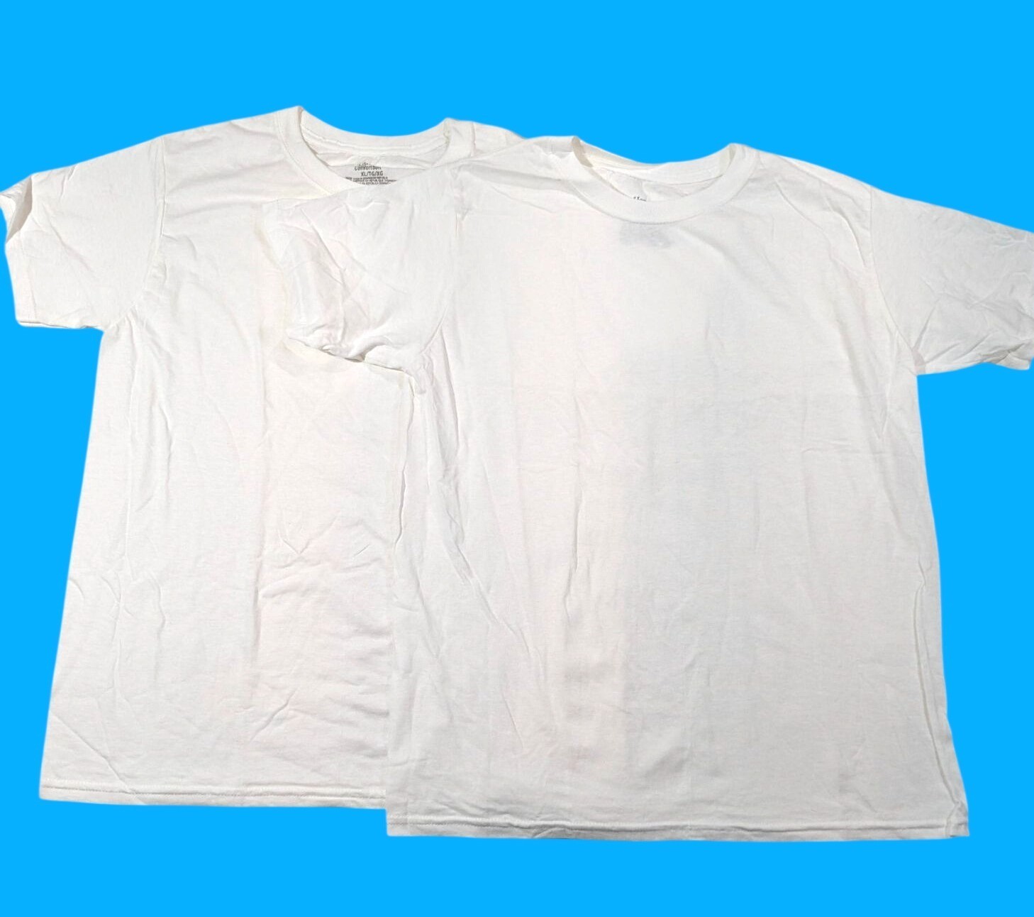 Hanes ComfortSoft Mens White Crewneck T-Shirts XL 100% Cotton Set Of 2 NWOT gallery