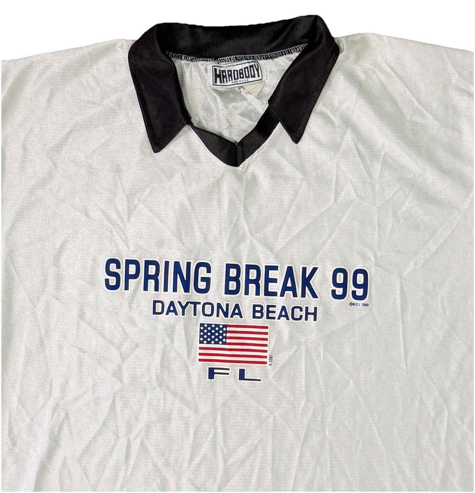 Daytona Beach Satin Feel White Shirt L/XL 1999 Spring Break Florida USA gallery