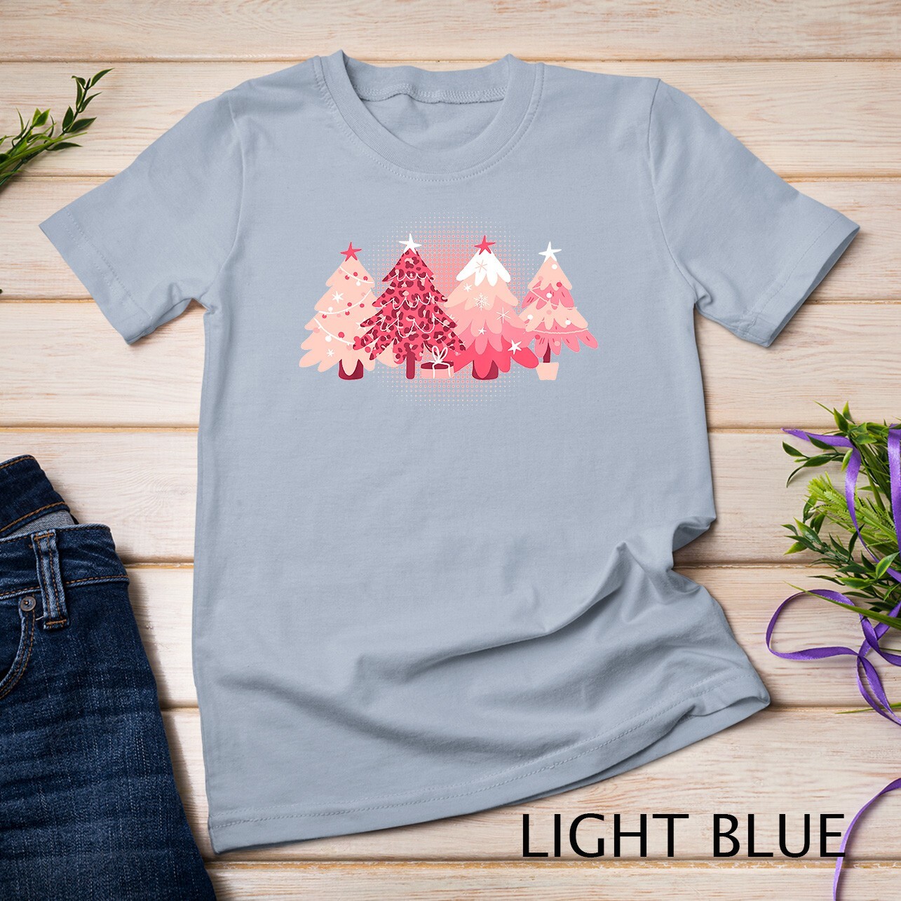 Pink Christmas Trees T-Shirt Unisex T-shirt gallery