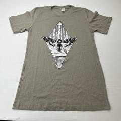 Bella Canvas Deaths Head Moth Graphic Tee Small Taupe Excellent Goth Shirt