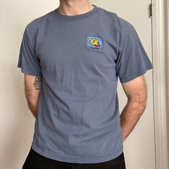 Vintage Seattle Washington Embroidered Tee Size Medium Anvil Blue Fish Y2K