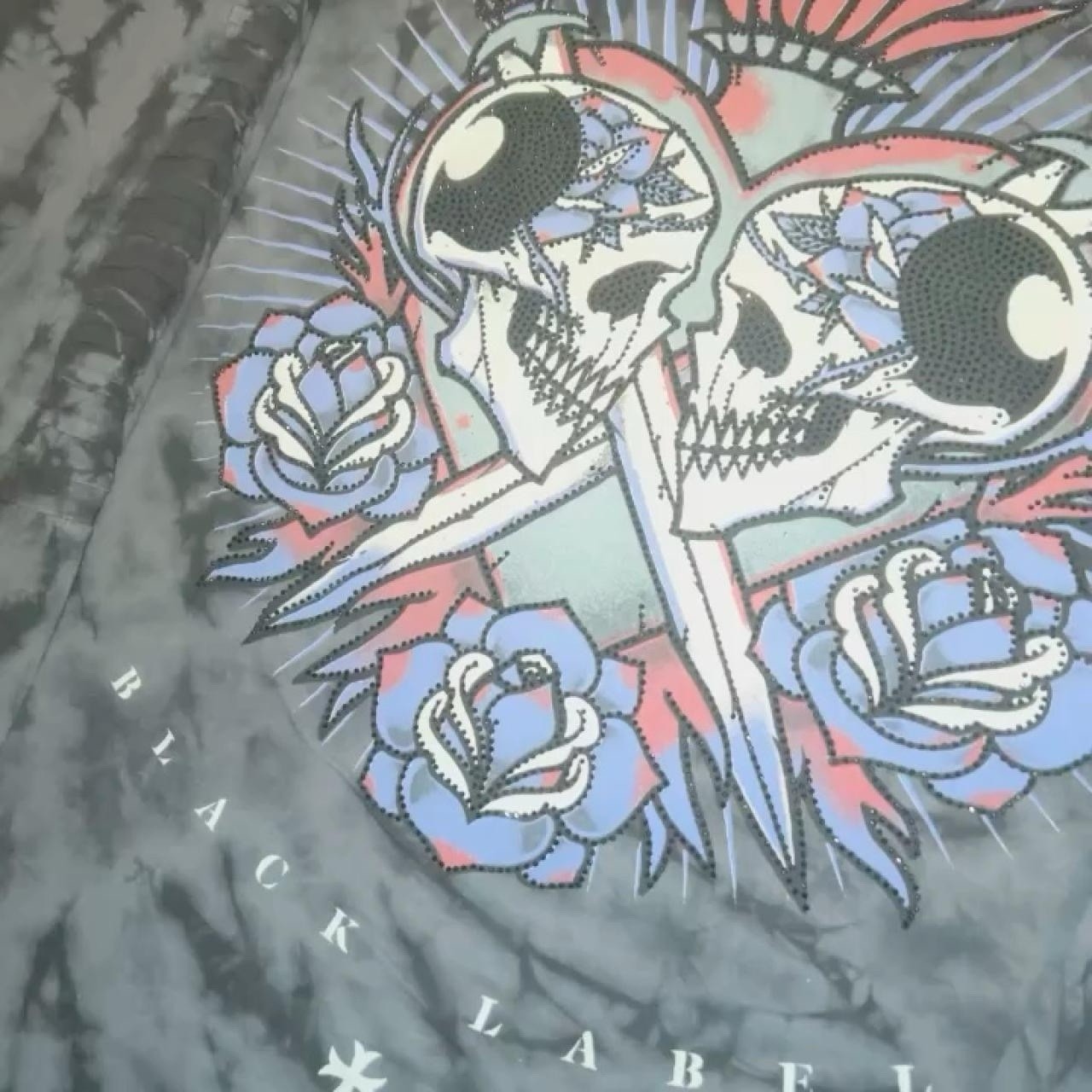Black label Affliction long sleeve shirt swords skulls graphic stripe detail Y2K gallery