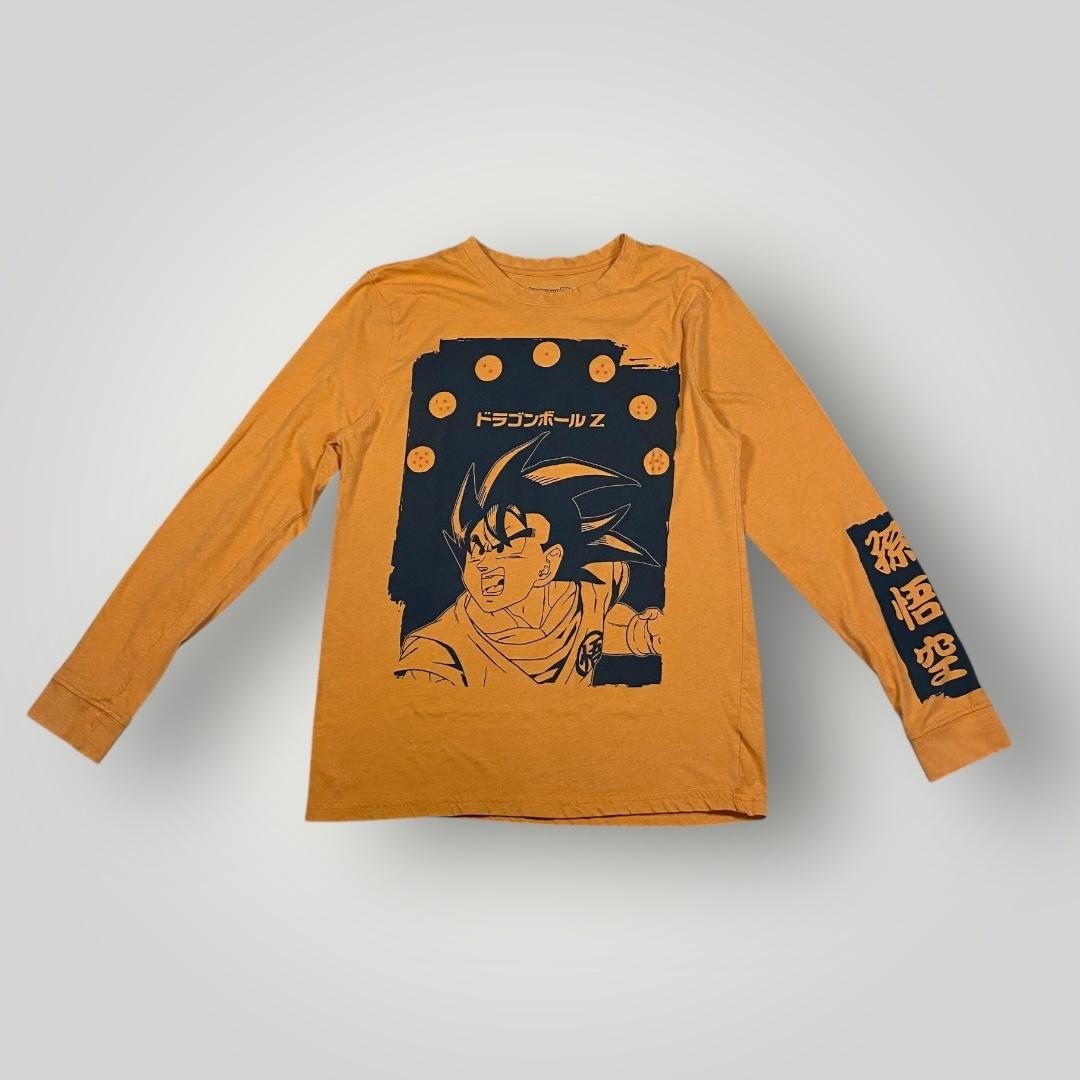 Dragon Ball Z Goku Shirt Adult Small Orange Long Sleeve Graphic Anime Tee