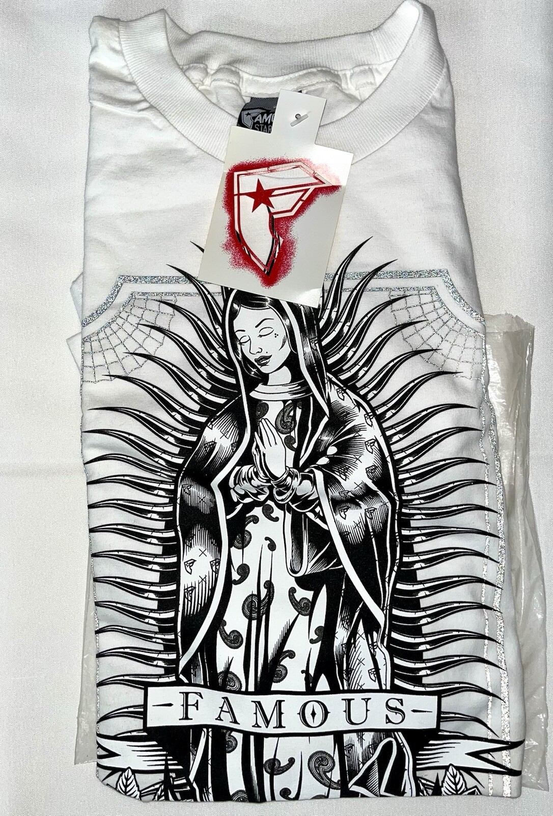 RARE Famous Stars And Straps OG Virgin Mary Shirt 3XL NWT Travis Barker Blink182