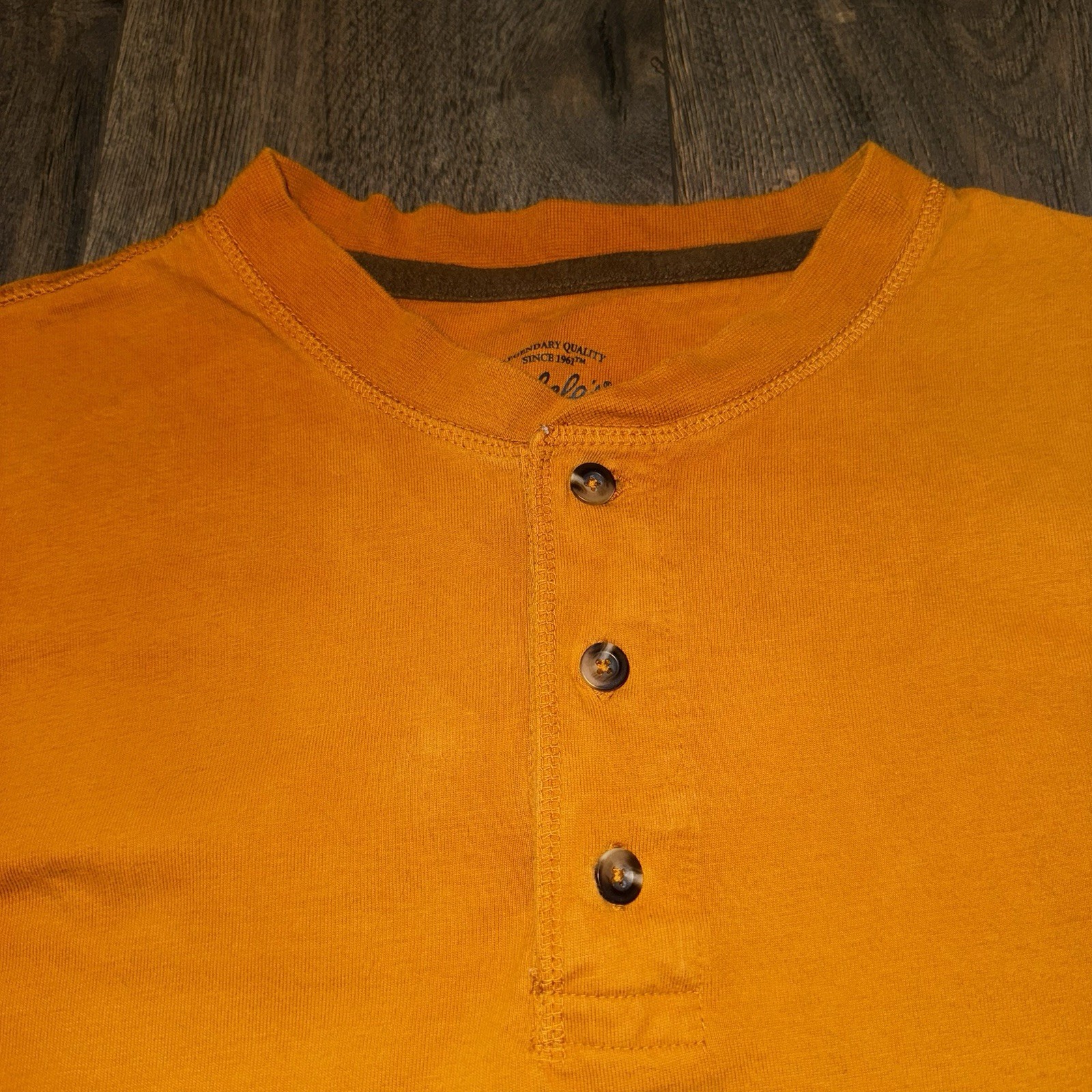 Cabela's Shirt Henley Long Sleeve Mens XL Burnt Orange Outdoors Camping Hunting gallery