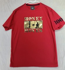 CR*24 Chrome Edge T-Shirt Red Cotton Graphic Money Moves Streetwear Hip Hop Tee
