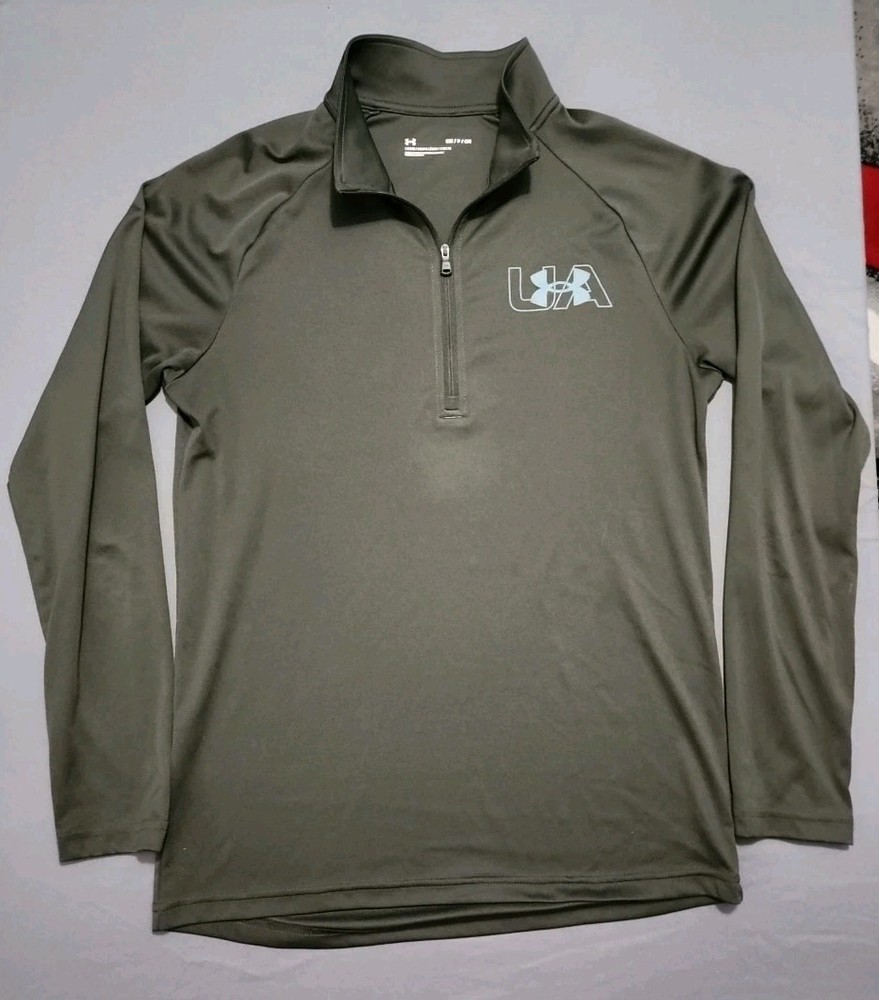 Under Armour Pullover 1/4 Zip Shirt Men’s Small Lightweight Mock Neck Green Run