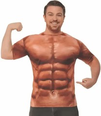 Men’s 3D Muscle Tattoo Print Short Sleeve T-Shirt